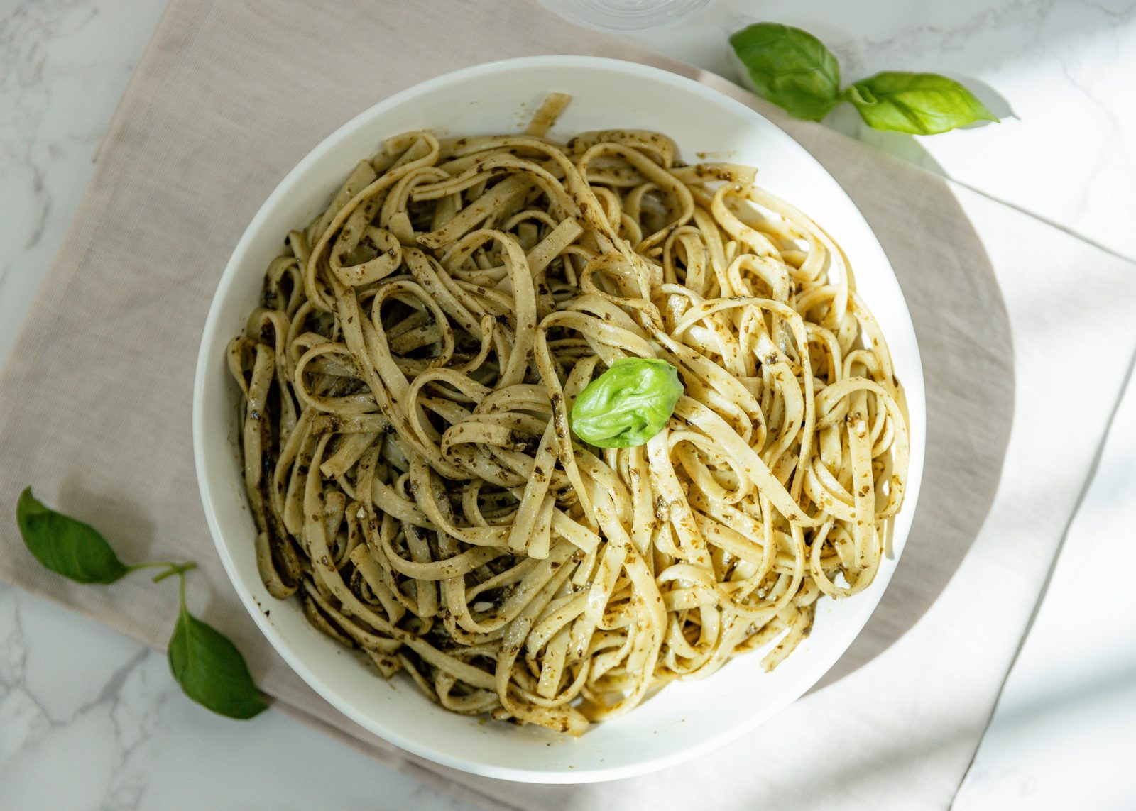 Fettuccine pesto with fresh basil — Pastaphony Glendora
